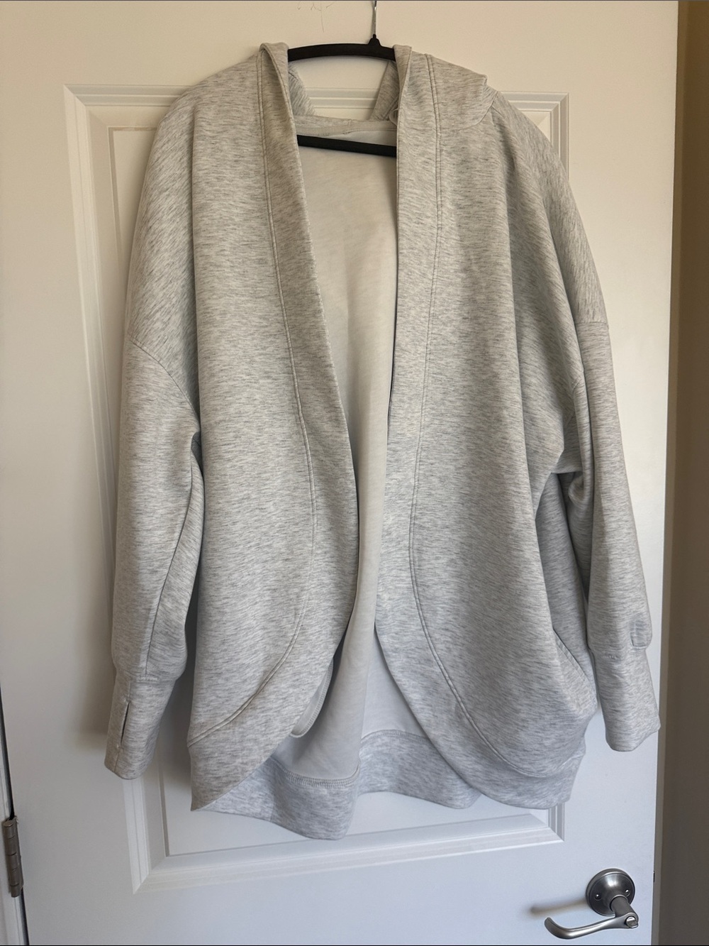 Yogalicipus Light Gray Open-Front loungewear cardigan